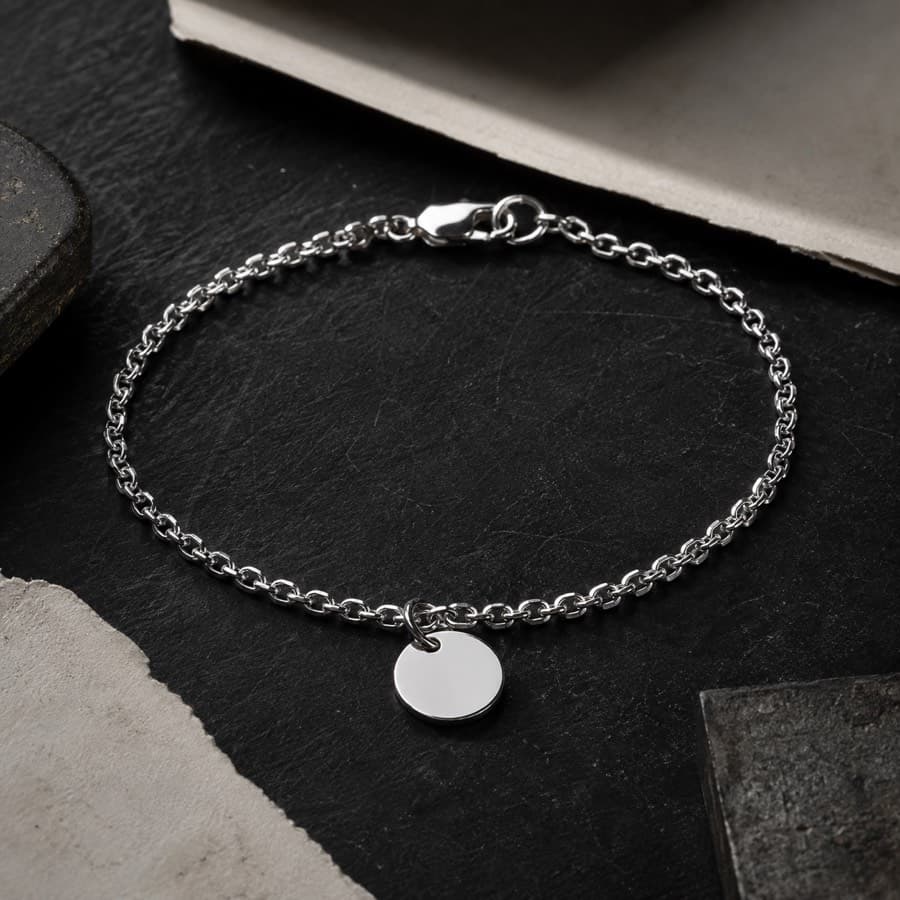 Chain Bracelet with Disc — unengraved blank