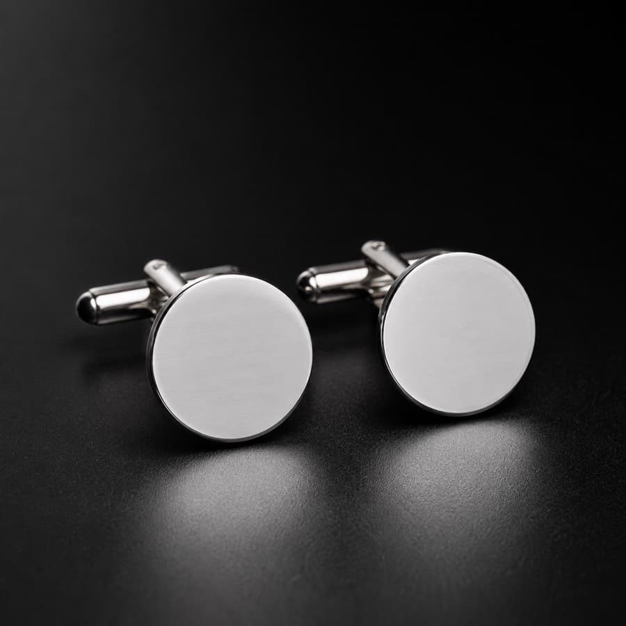 Cufflinks Round Blank — unengraved blank