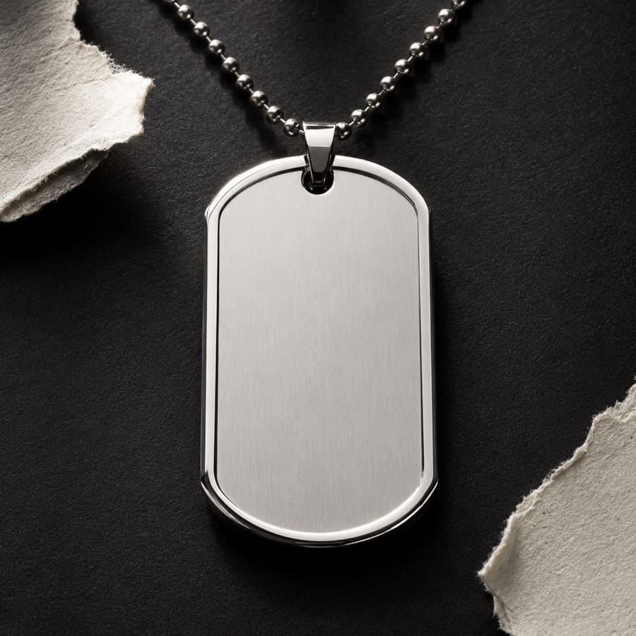 Dog Tag 40 × 22 mm — unengraved blank