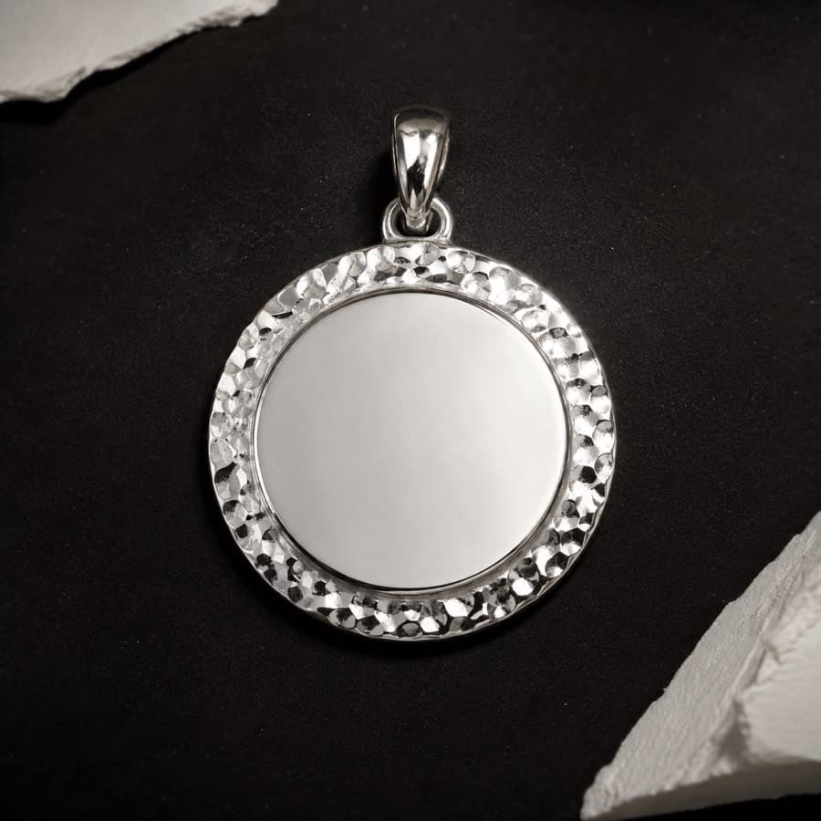 Handwriting Pendant Round 20 mm — unengraved blank